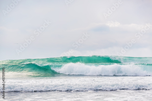 Blue waves in ocean. Waves for surfing