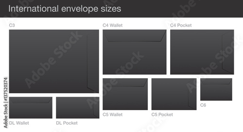 Set of International enveloep sizes.