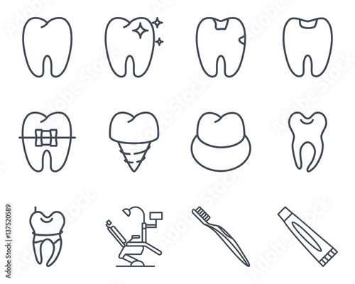 dentist line icon