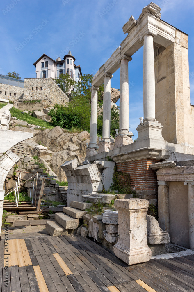 Remainings of Ancient Roman theatre in Plovdiv, Bulgaria