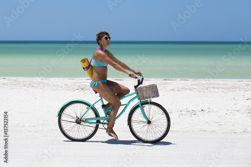 Active woman on the beach