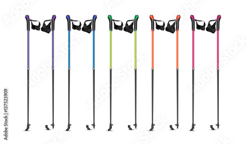 Vector illustration of Nordic Walking poles.