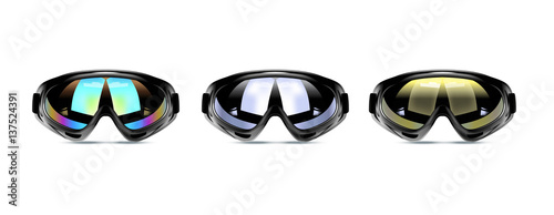 Vector illustration of winter ski goggles for men.
