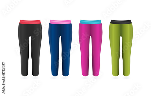 Vector illustration of fitness leggings for women.