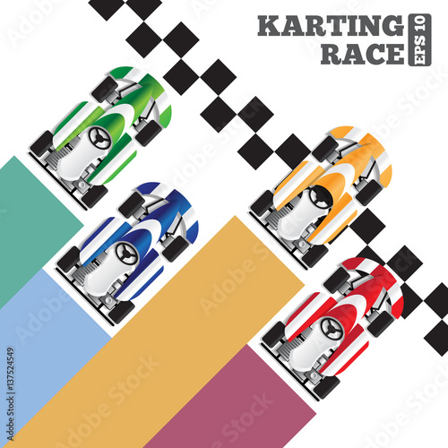 Vászonkép Karting at the finish line