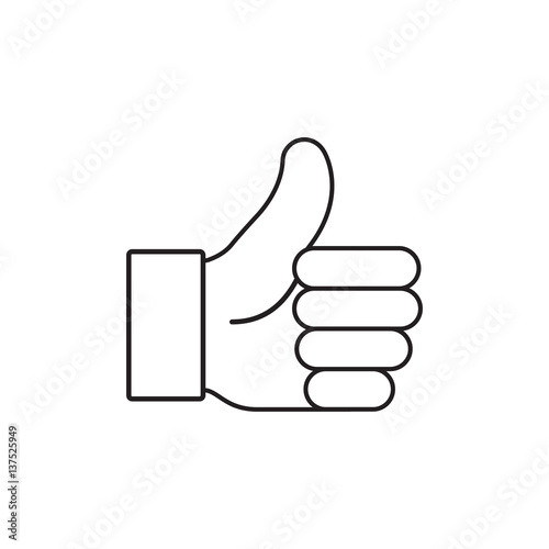 Thumb up vector icon outline.