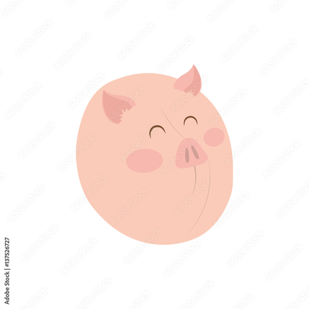 Fototapeta premium Pig farm animal icon vector illustration graphic design