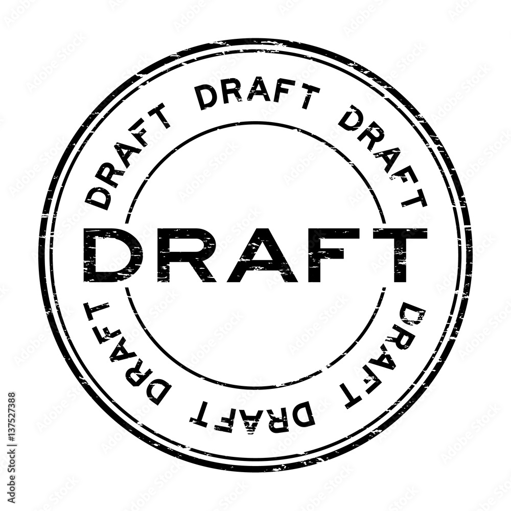 Grunge black draft round rubber stamp on white background Grunge black draft round rubber stamp on white background