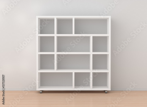 Bookcase shelves isolated