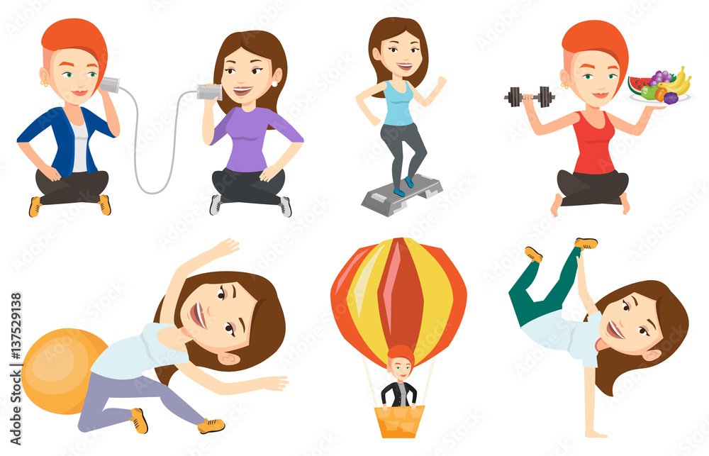 Vector set of sport characters.