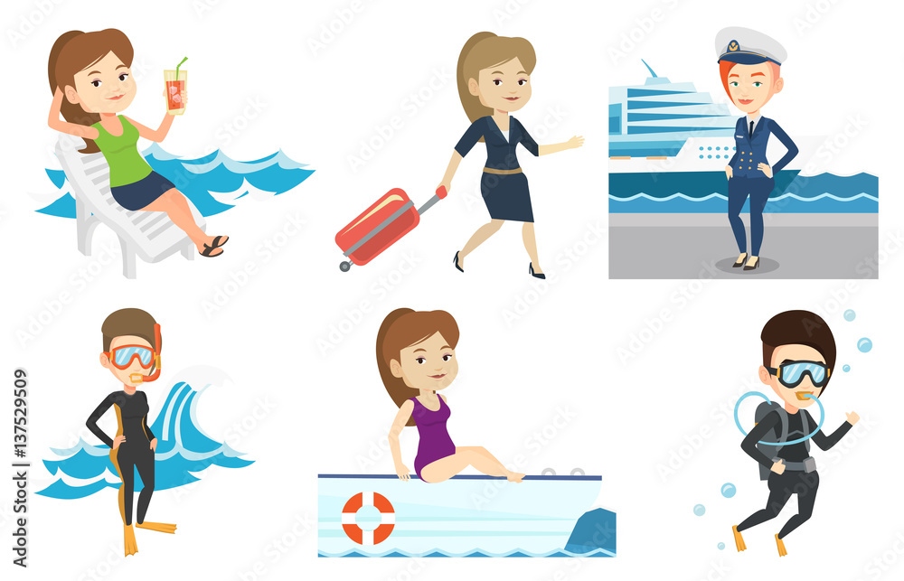 Vector set of traveling people. Vector set of traveling people.