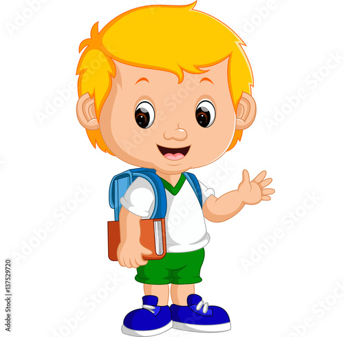 Cute boy go to school 