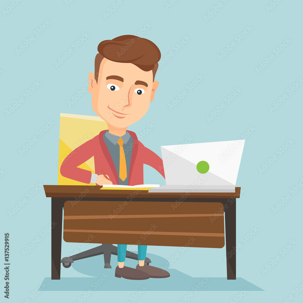 Student using laptop for education. Student using laptop for education.