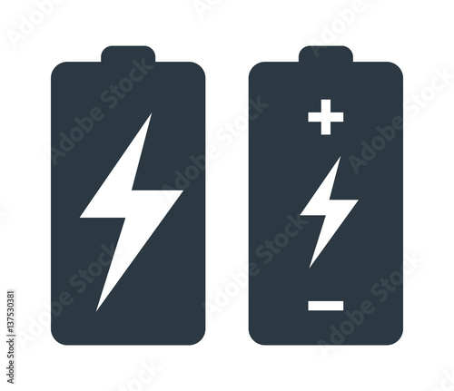 Battery with Flash Icon Design