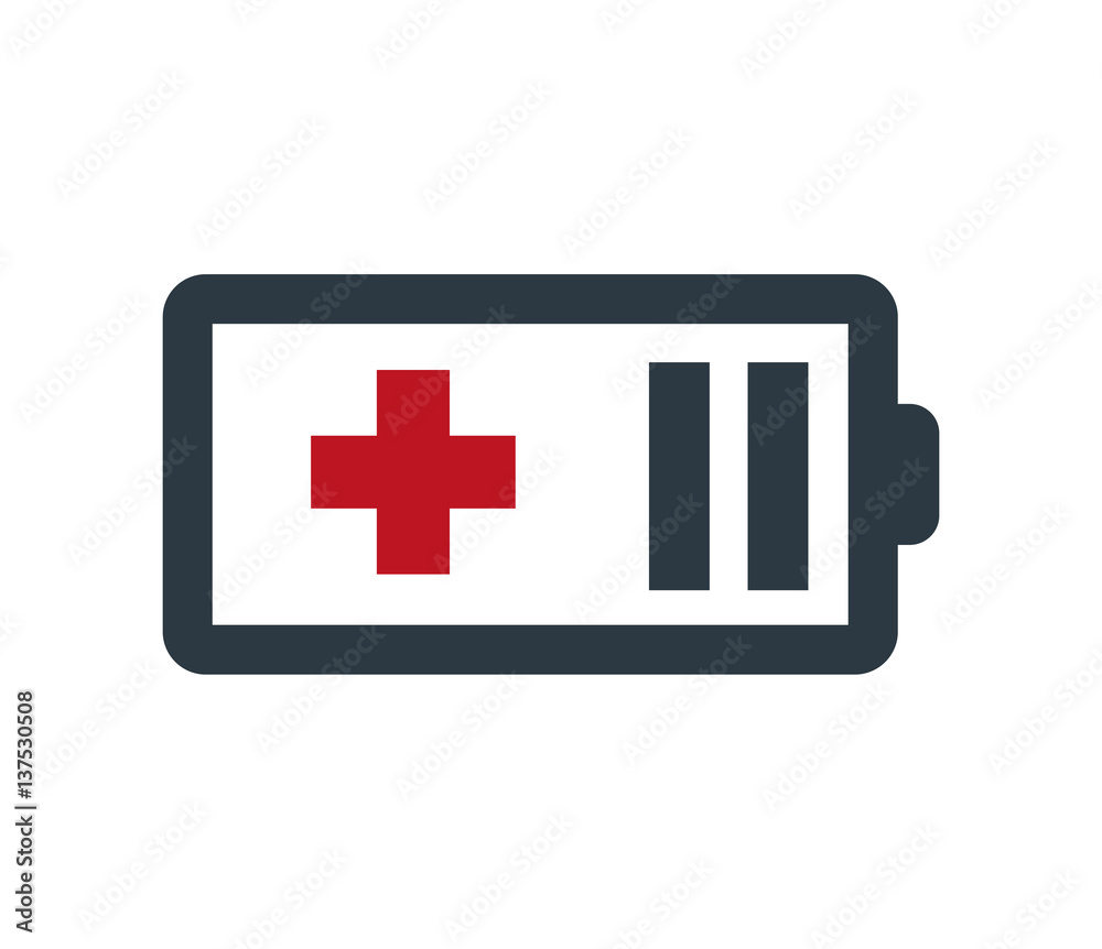 Fototapeta premium Battery with Red Plus