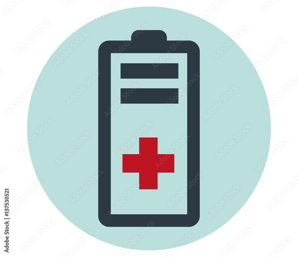 Obraz premium Battery with Red Plus