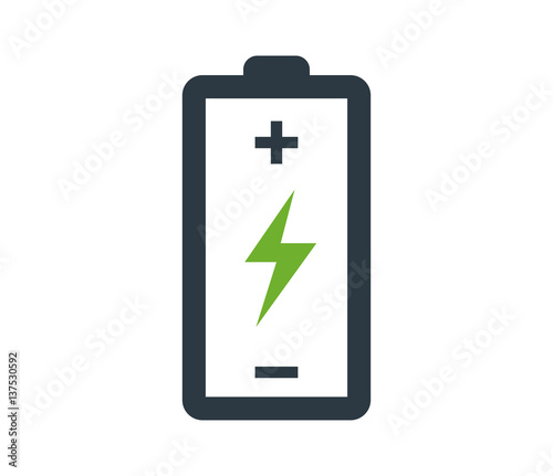 Battery with Flash Icon Design
