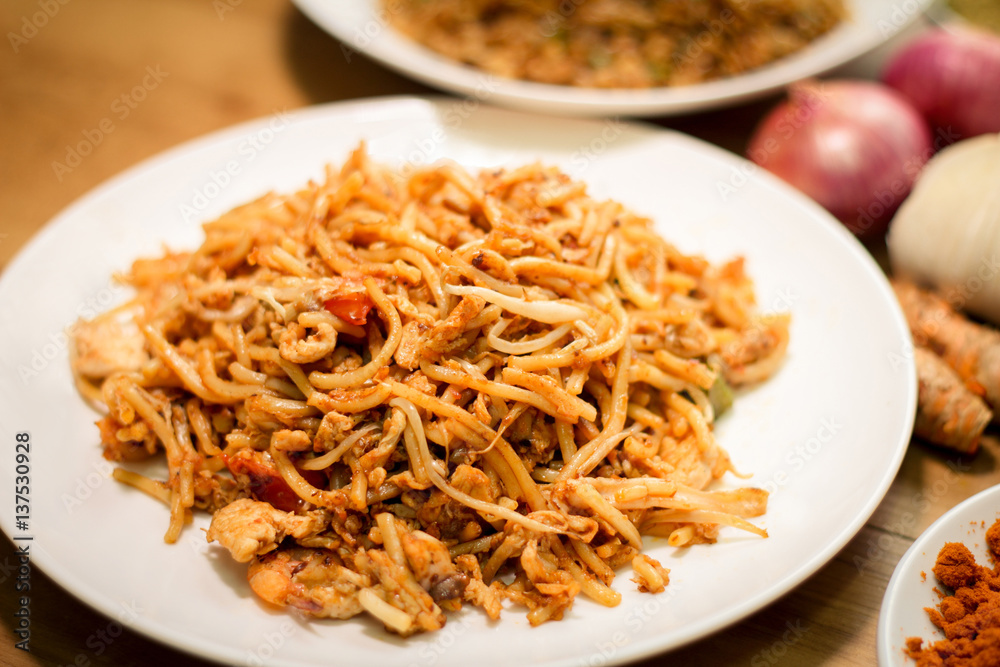 Fried noodles are delicious and healthy dish Fried noodles are delicious and healthy dish
