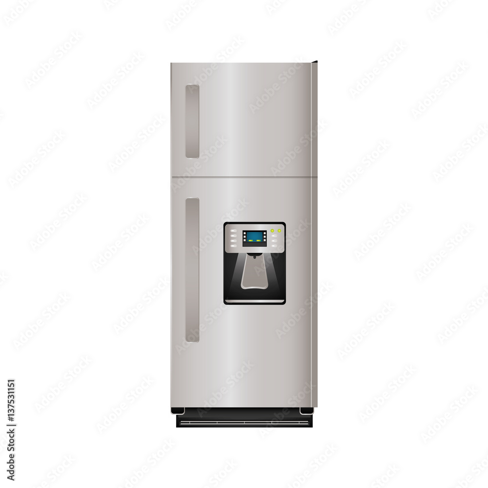 Fridge home appliance icon vector illustration graphic design Fridge home appliance icon vector illustration graphic design
