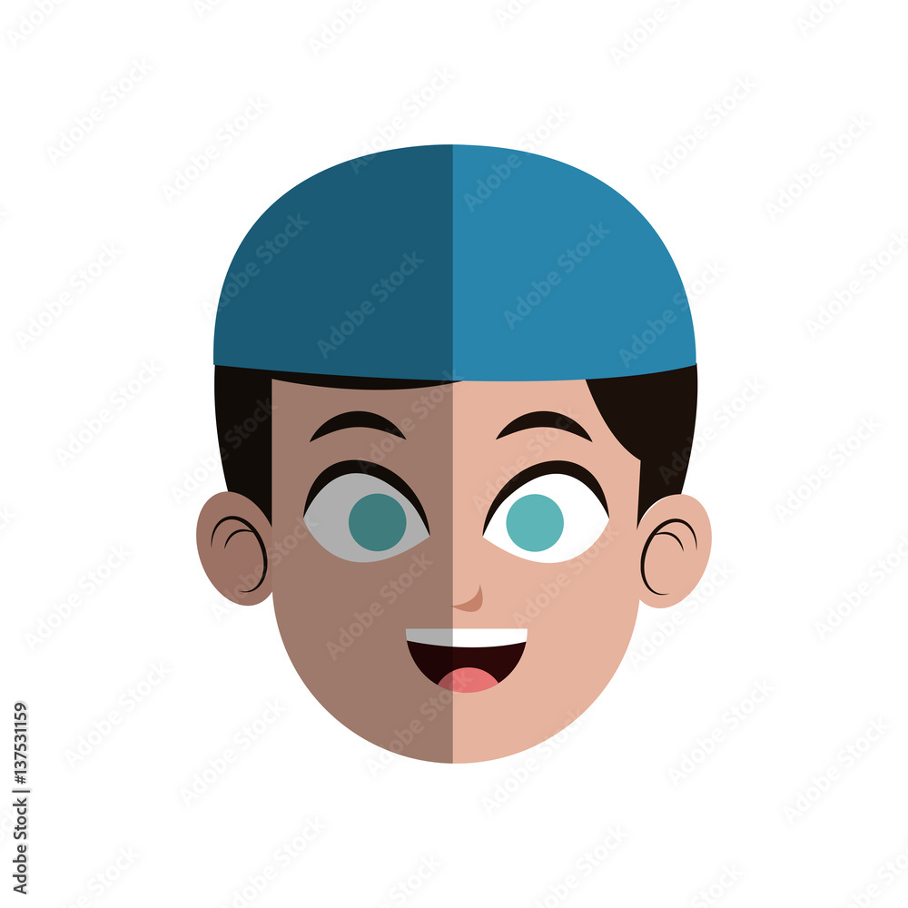 man face cartoon icon over white background. colorful design. vector illustration man face cartoon icon over white background. colorful design. vector illustration