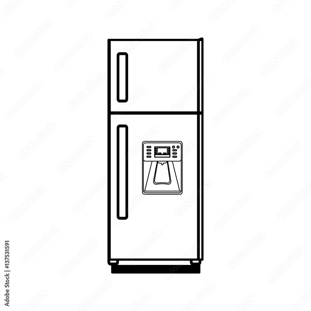 Fridge home appliance icon vector illustration graphic design Fridge home appliance icon vector illustration graphic design