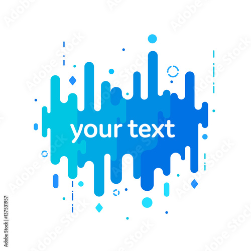 Dynamic wavy form with irregular parallel rounded lines. Isolated on white background. Line style. Element for design.