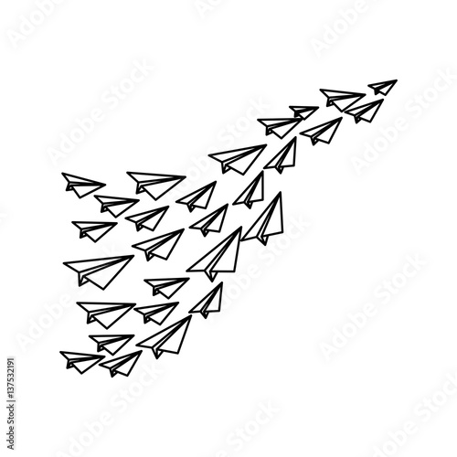Paper plane origami icon vector illustration graphic design