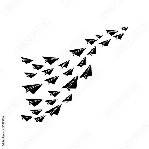 Paper plane origami icon vector illustration graphic design