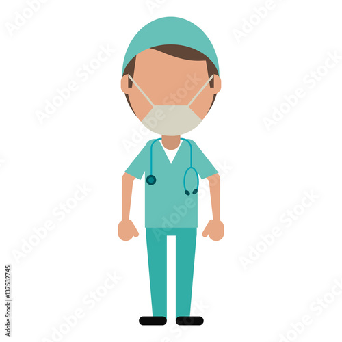 male surgeon medical professional vector illustration eps 10