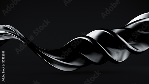 Glossy black twisted spiral...