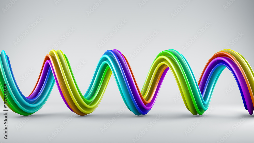 Colorful spiral 3D shape