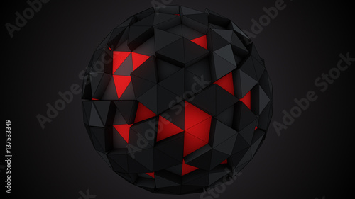 Low poly sphere. Abstract 3...