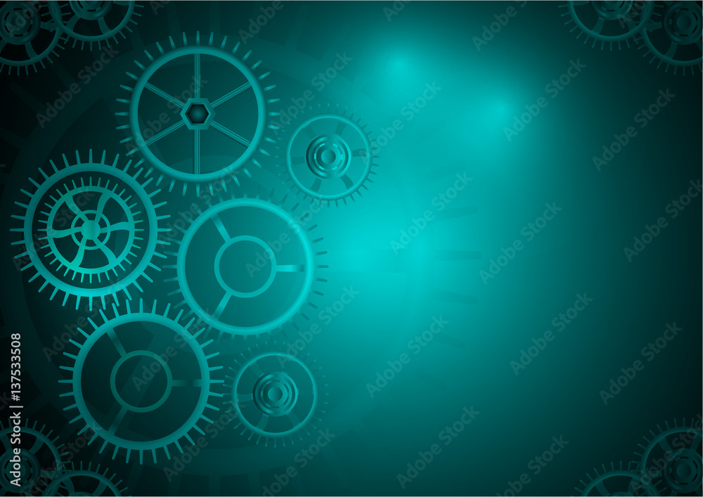 Blue and dark, vector background gear technology wheel circle concept Blue and dark, vector background gear technology wheel circle concept