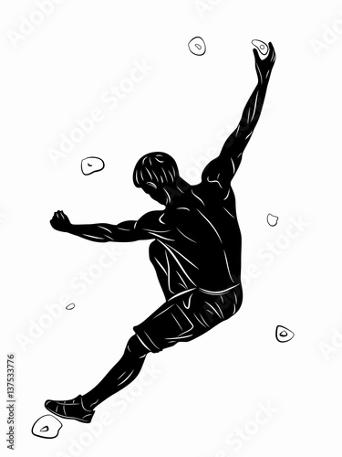 silhouette of a climber, vector draw