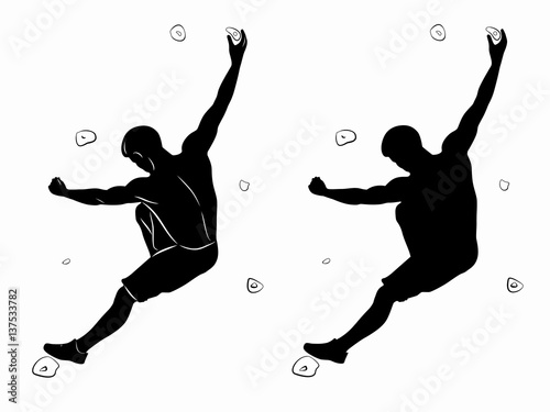 silhouette of a climber  vector draw