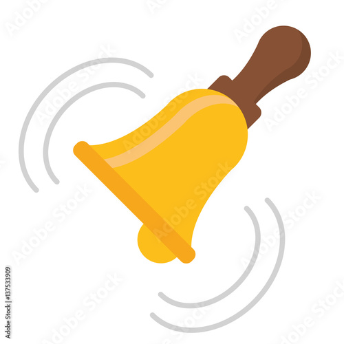 retro school bell handle vector illustration eps 10