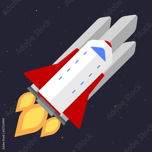 Vector technology ship rocket startup innovation.