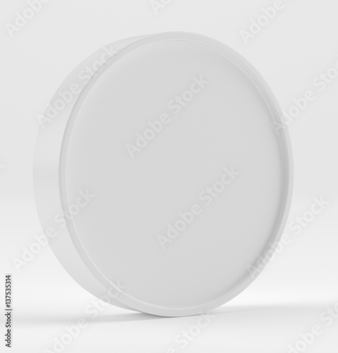 Cream  Gel Or Powder  Light Gray  White  Jar Can Cap Bottle. Ready For Your Design. Product Packing. 3d rendering.