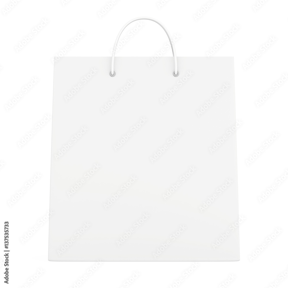 Empty paper bag on white background. 3d rendering. Empty paper bag on white background. 3d rendering.