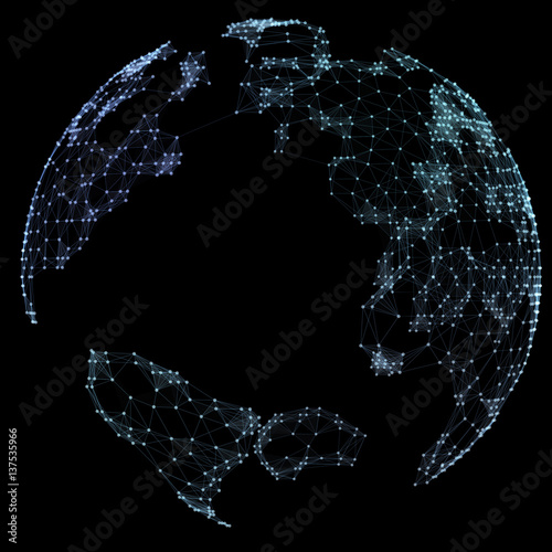 World map point, line, composition, representing the global, network connectioninternational meaning photo