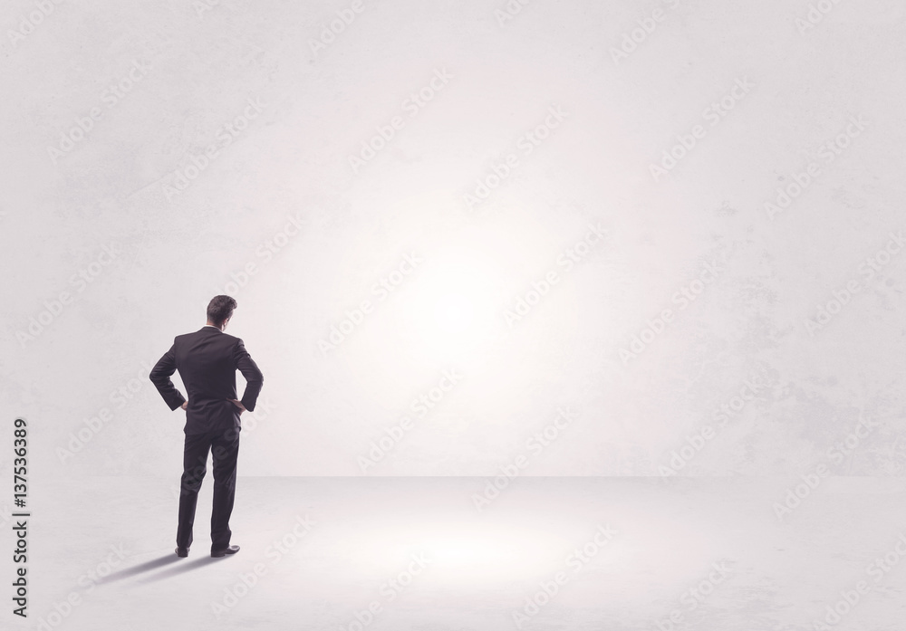 Finance worker standing in pure nothing Finance worker standing in pure nothing