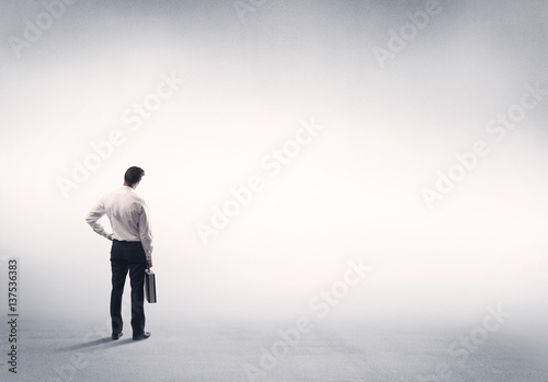 Sales person with empty white background