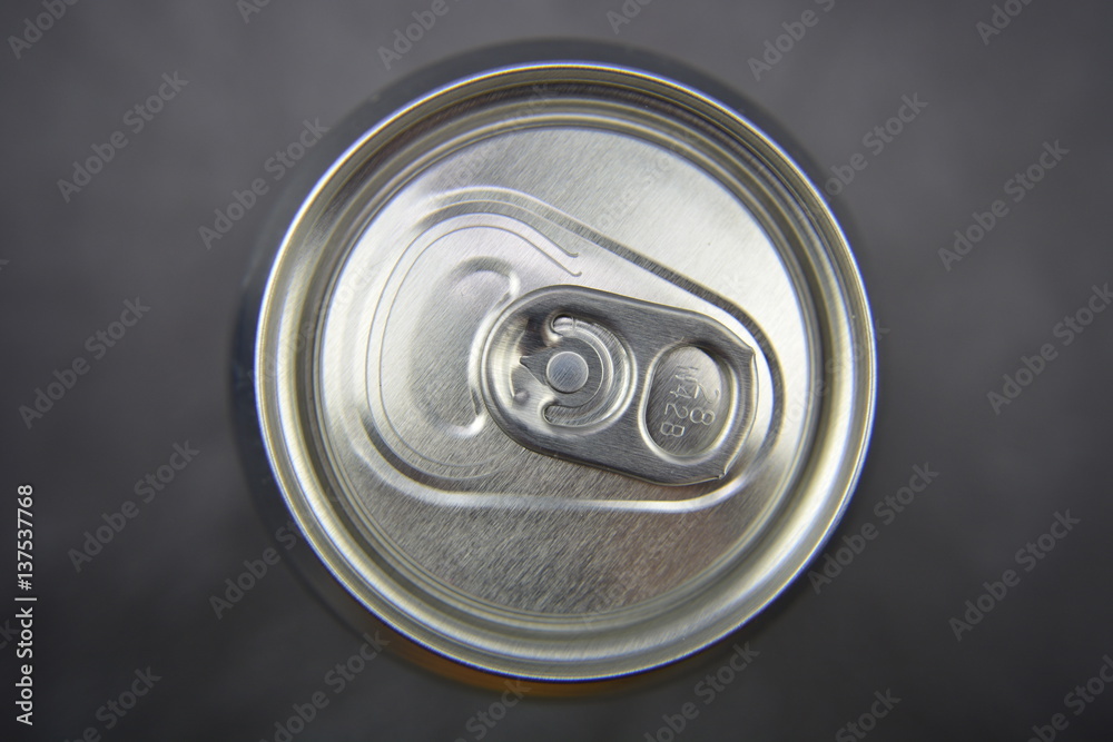 Top view of metal bank. Bank for drink Top view of metal bank. Bank for drink