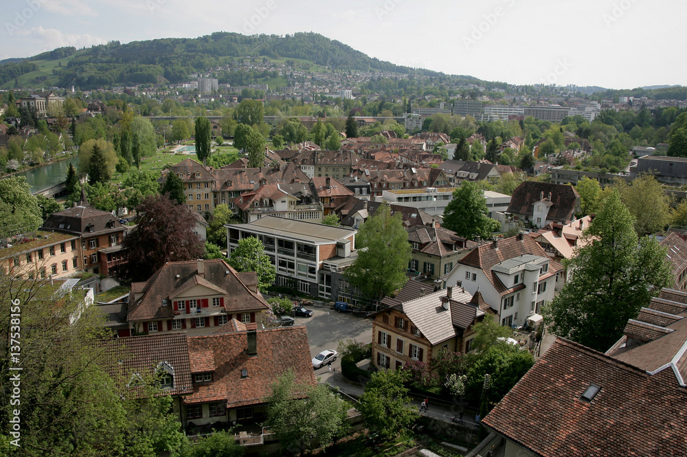 Street view on the old town of Bern, Switzerland