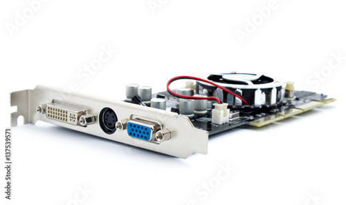 A video card isolated on a white background