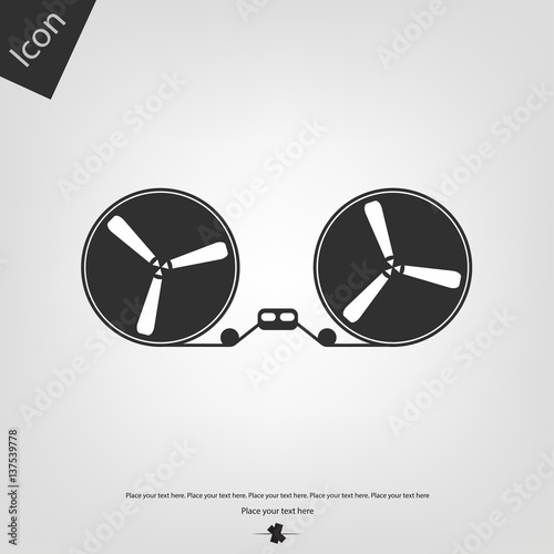Old reel recorder vector icon