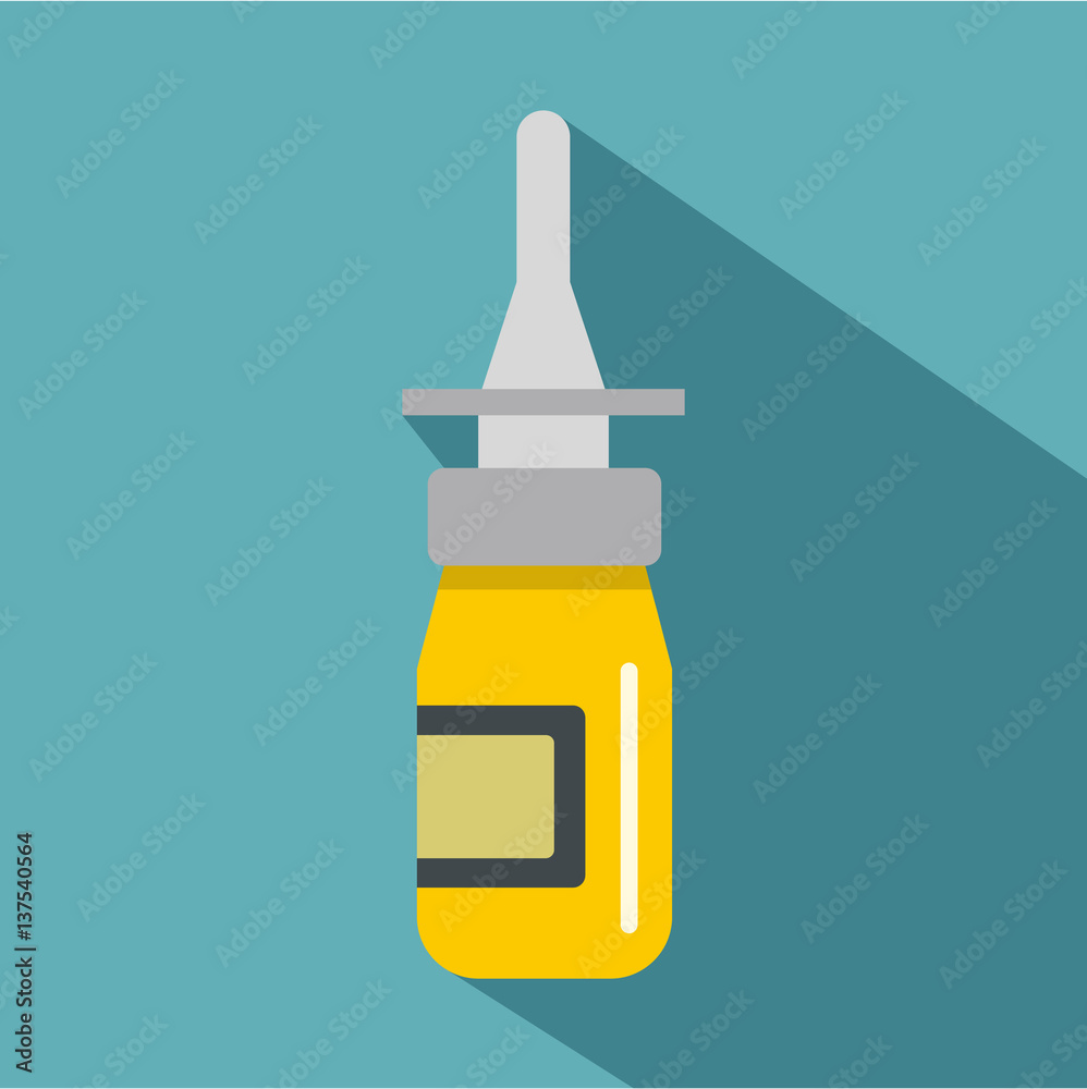 Nasal drops icon, flat style Nasal drops icon, flat style