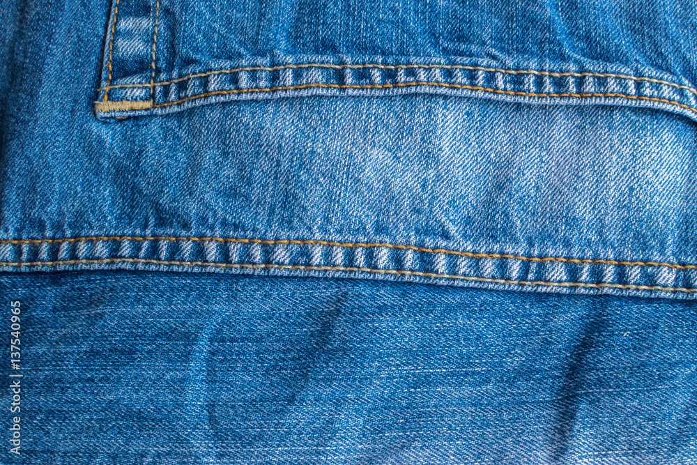 Fototapeta premium Blue Jeans and Stitches Texture