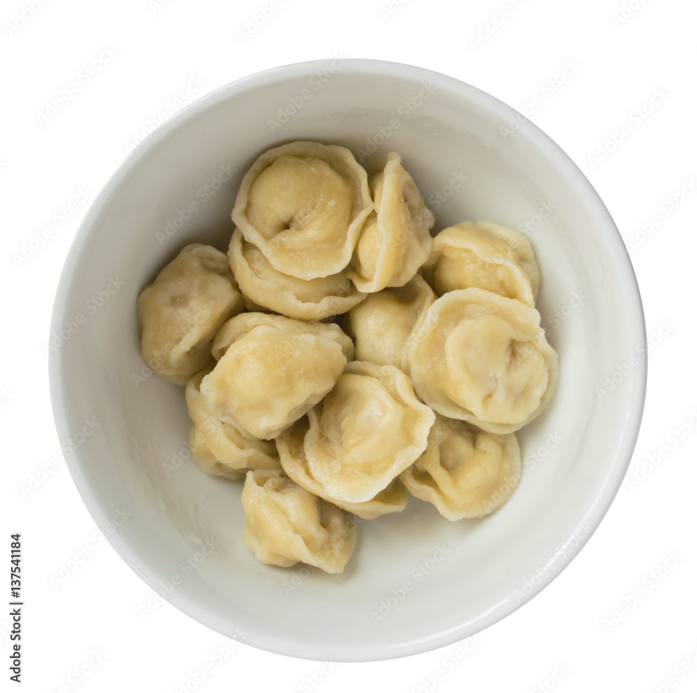 Homemade Meat Dumplings or Russian Pelmeni with Butter Homemade Meat Dumplings or Russian Pelmeni with Butter