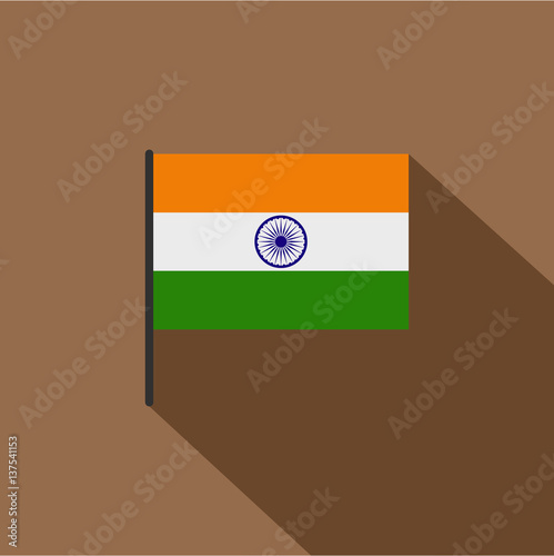 Free Download Indian flag icon, flat style - GFXLoad
